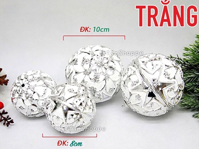 Trái châu Noel vân nổi 6 cạnh 2D [ĐK8/10cm - ánh kim] TRAICHAU-30